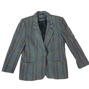 Wool Plaid Vintage Blazer | Size 6